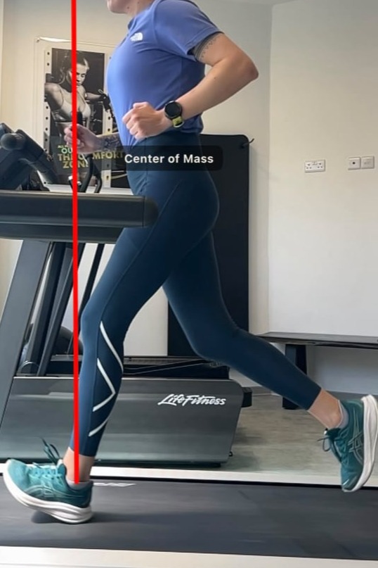 Overstriding runner running on treadmill in Paphos
